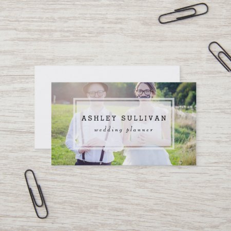 Modern Photo Overlay | Wedding Business Card
