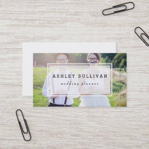 Customizable Modern Photo Overlay | Wedding Business Card