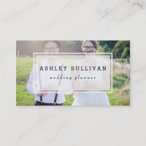Customizable Modern Photo Overlay | Wedding Business Card