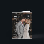 Modern Photo Overlay Wedding Message Folded Letterpress Thank You Card<br><div class="desc">Modern Typography Photo Overlay Wedding Thank You Card with Editable Message to Guests - Folded</div>