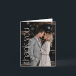 Modern Photo Overlay Wedding Message Folded Thank You Card<br><div class="desc">Modern Typography Photo Overlay Wedding Thank You Card with Editable Message to Guests - Folded</div>