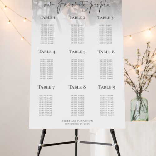 Modern Photo Overlay Wedding Seating Chart Foam Board