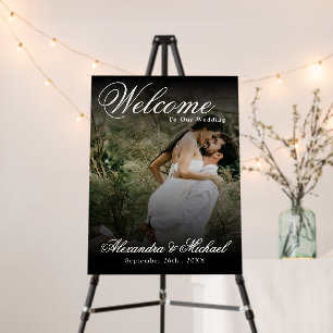 Modern Photo Overlay Wedding Welcome Foam Board