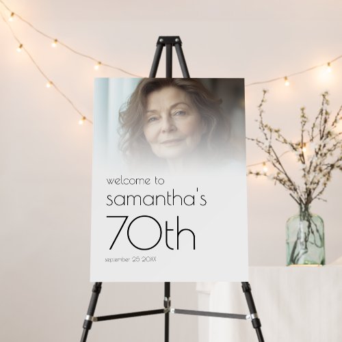 Modern Photo Overlay Welcome 70th Birthday Party