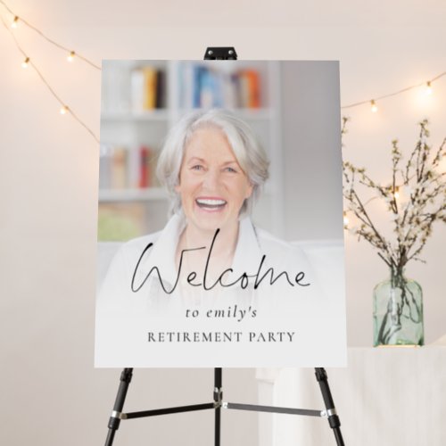 Modern Photo Overlay Welcome to Retirement Party Foam Board