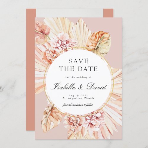 Modern Photo Pampas Dried Desert Save the Date Inv Invitation - Modern Photo Pampas Dried Desert Save the Date Invitation 
This modern desert save the date card design is perfect for the couple looking to incorporate moody, desert vibe into their wedding stationery!