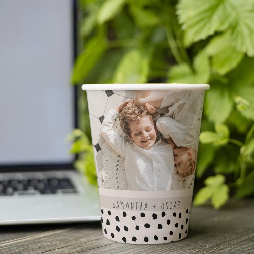 Modern Photo Pastel Personalized Name Gift Paper Cups