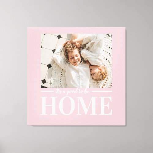 Modern Photo Pastel Pink Family Home Gift Canvas Print