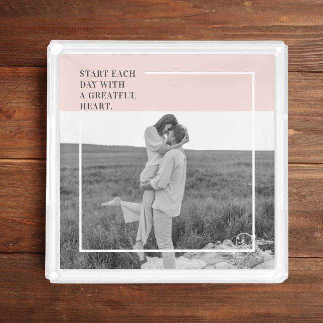 Modern Photo Pastel Pink Family Lovely Gift Acrylic Tray (Creator Uploaded)