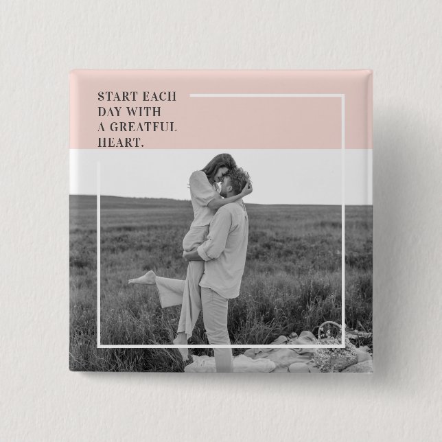 Modern Photo Pastel Pink Family Lovely Gift Button (Front)