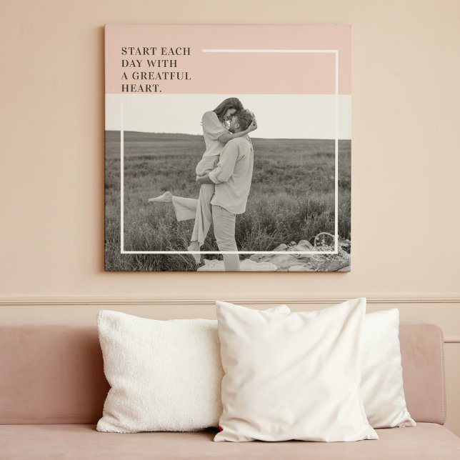 Modern Photo Pastel Pink Family Lovely Gift Canvas Print (Creator Uploaded)