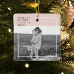 Modern Photo Pastel Pink Family Lovely Gift Ceramic Ornament<br><div class="desc">Modern Photo Pastel Pink Family Lovely Gift</div>