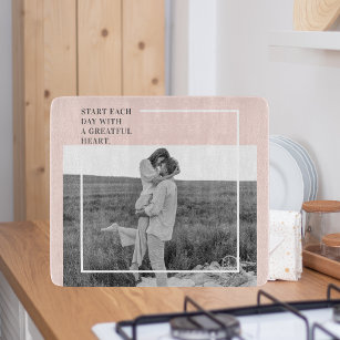 Modern Photo Pastel Pink Family Lovely Gift Cutting Board