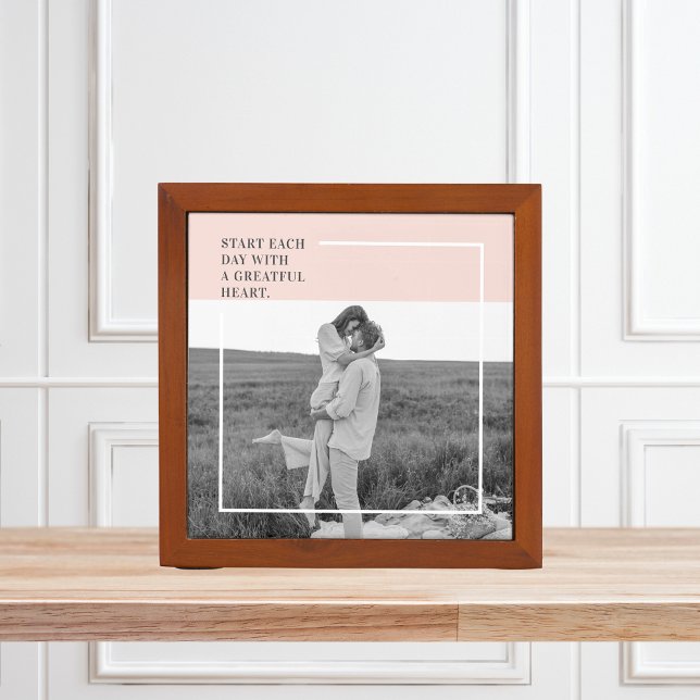 Modern Photo Pastel Pink Family Lovely Gift Desk Organizer (Creator Uploaded)