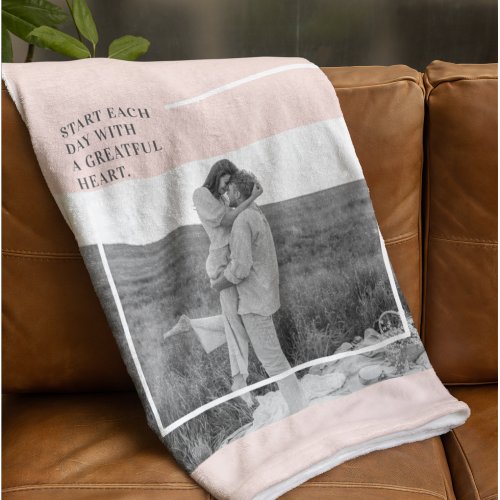 Modern Photo Pastel Pink Family Lovely Gift Fleece Blanket