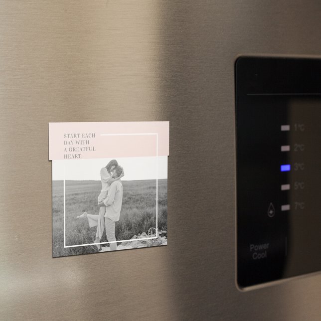 Modern Photo Pastel Pink Family Lovely Gift Magnet (Creator Uploaded)