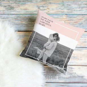 Modern Photo Pastel Pink Family Lovely Gift Outdoor Pillow
