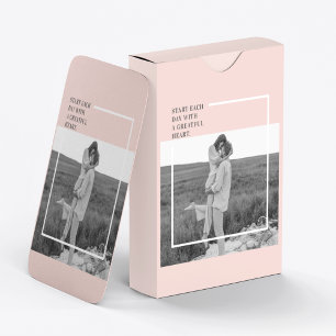 Modern Photo Pastel Pink Family Lovely Gift Poker Cards