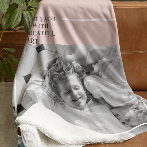 Modern Photo Pastel Pink Family Lovely Gift Sherpa Blanket