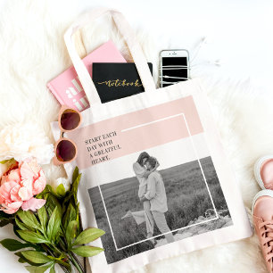 Modern Photo Pastel Pink Family Lovely Gift Tote Bag