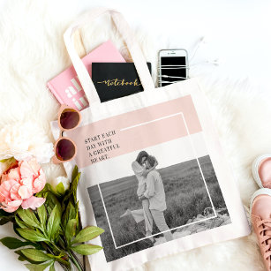 Modern Photo Pastel Pink Family Lovely Gift Tote Bag
