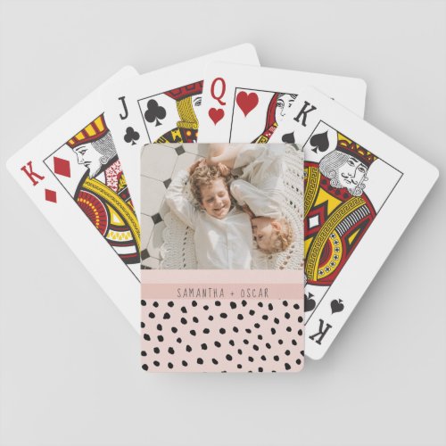 Modern Photo Pastel Pink Personalized Name Gift Poker Cards