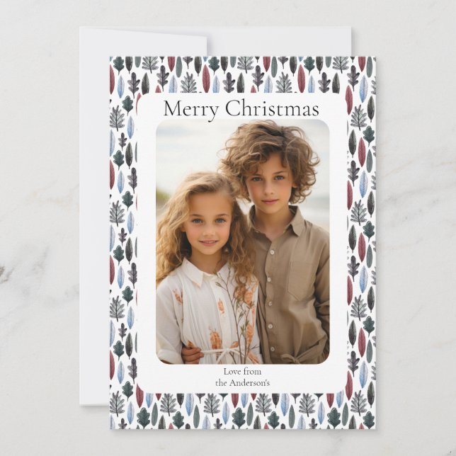 Modern photo patterned christmas card (Front)
