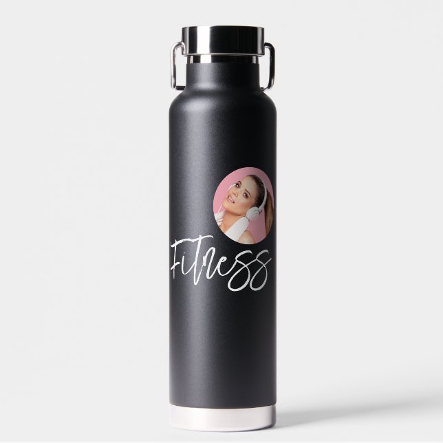 Modern Photo Personal Trainer Water Bottle (Front)