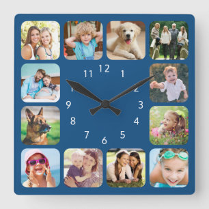 Modern Photo Personalized Blue Acrylic Wall Clock