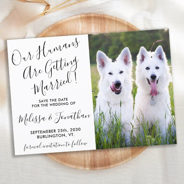 Modern Photo Personalized Dogs Photo Pet Wedding Save The Date (Creator Uploaded)