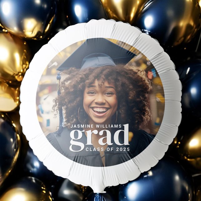Modern Photo Personalized Graduation Party Balloon (Creator Uploaded)