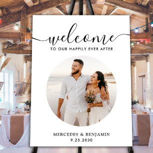 Modern Photo Personalized Wedding Welcome Sign