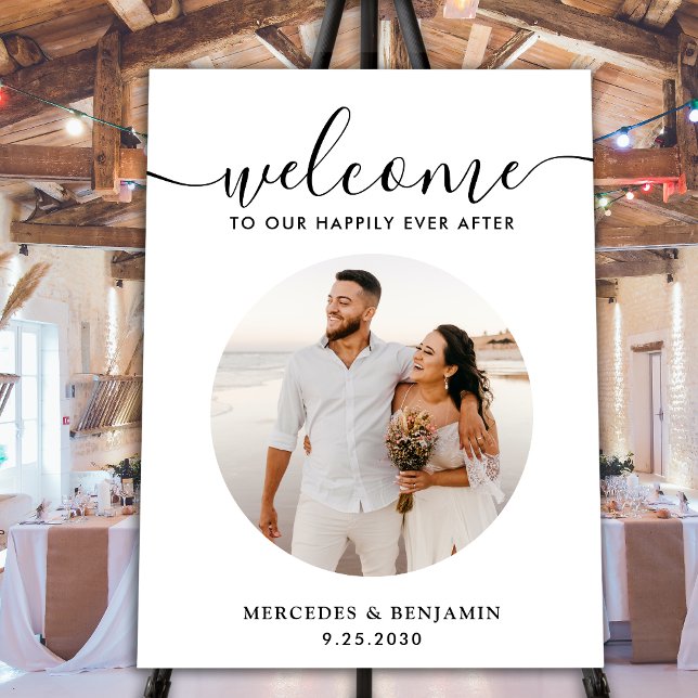 Modern Photo Personalized Wedding Welcome Sign (Creator Uploaded)