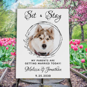 Modern Photo Personalized Welcome Pet Wedding Foam Board