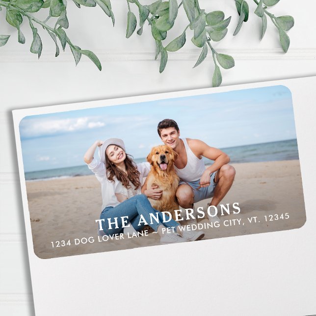 Modern Photo Pet Dog Personalized Return Address Label (Creator Uploaded)