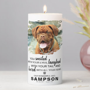Modern Photo Pet Memorial Keepsake Pillar Candle