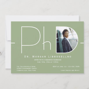 Modern Photo PhD Graduation Invitation