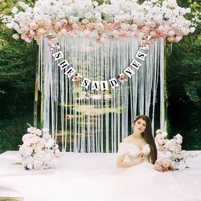 Modern Photo Photo Bridal Shower Bunting Flags (Creator Uploaded)