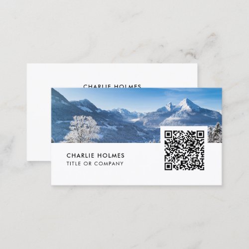 Modern Photo Photographer Business Card  QR Code