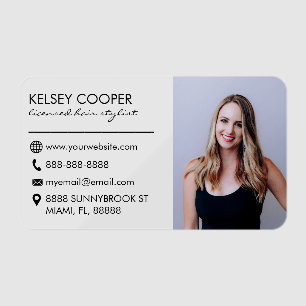 Modern Photo Picture QR Code Custom Clear Business Cards