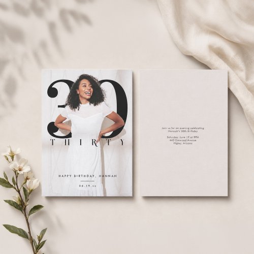 Modern Photo Pop Milestone Birthday Invitation