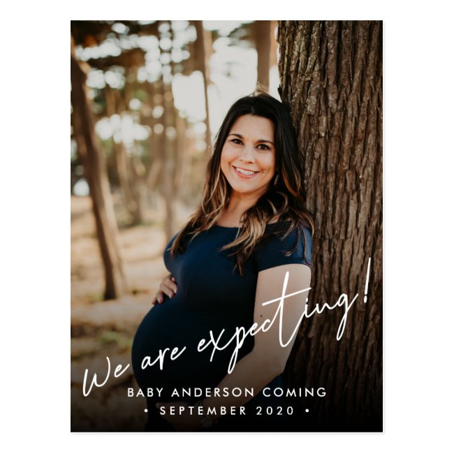 Modern Photo Pregnancy Announcement Postcard