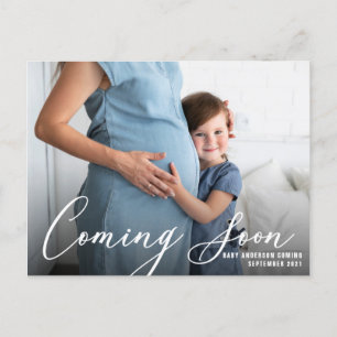 Modern Photo Pregnancy Announcement Postcard