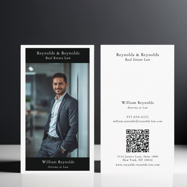Modern Photo Professional Law Firm QR Code Business Card (Creator Uploaded)