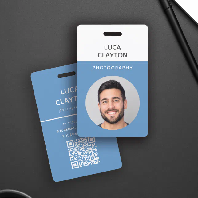 Modern Photo Professional Qr Code Logo Name Badge 