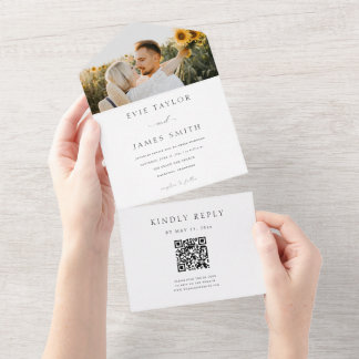 Modern Photo QR Code All In One Invitation