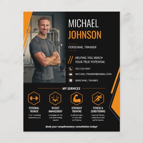 Modern Photo QR Code Personal Trainer Flyer