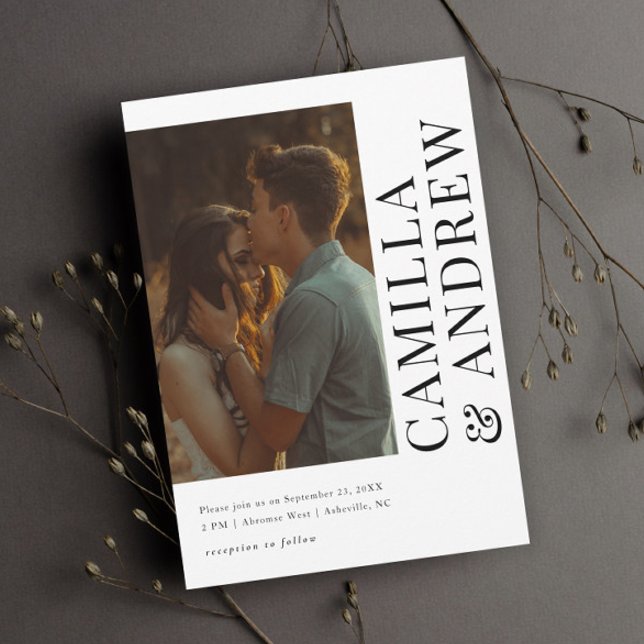 Modern Photo QR code RSVP Wedding Invitation (Creator Uploaded)