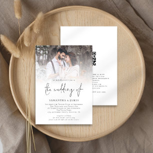 Modern Photo QR Code Script Wedding Invitation