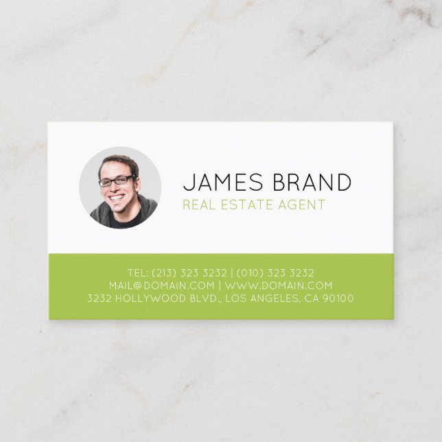 Modern Photo Real Estate Business Card (Front)
